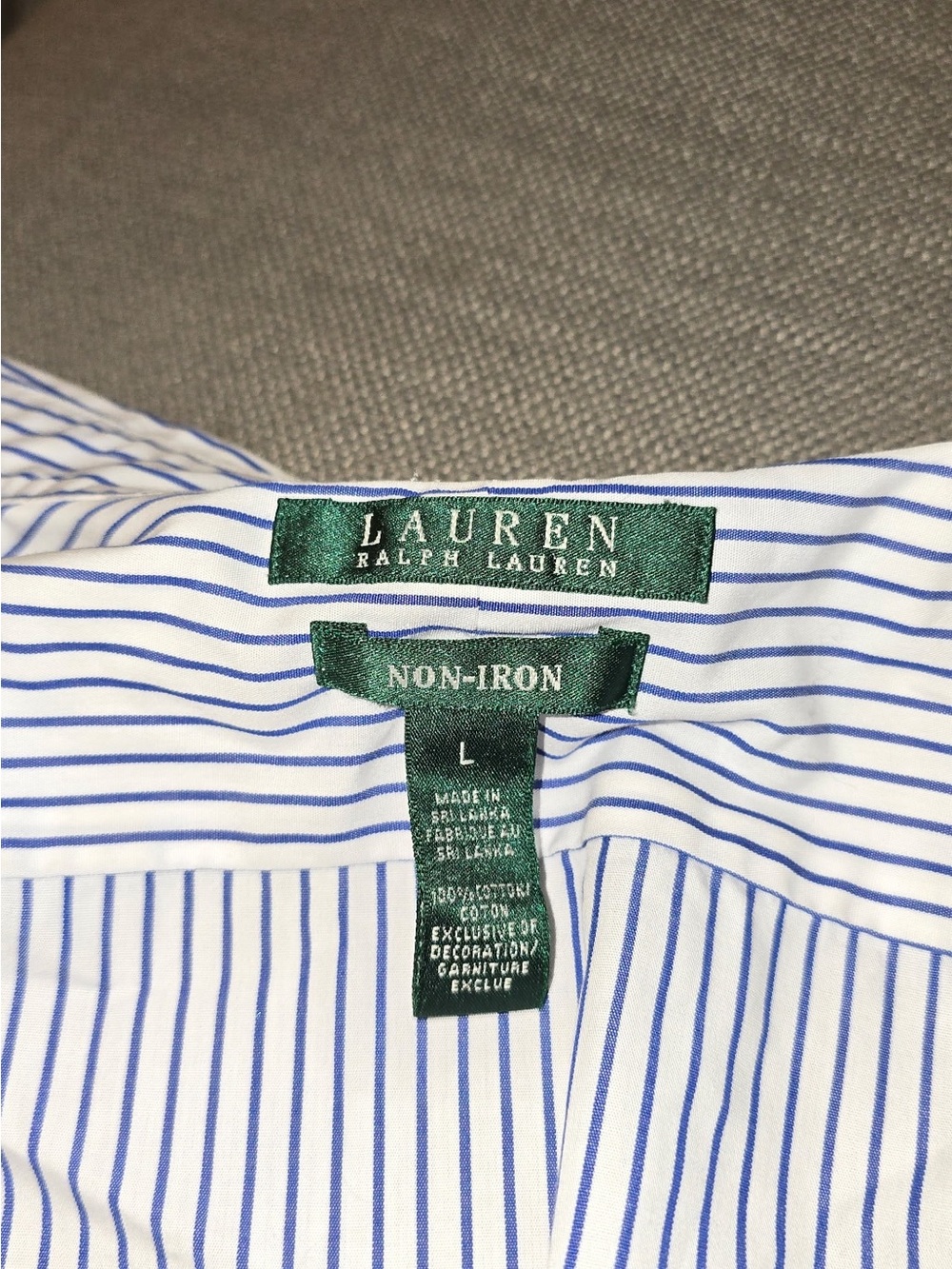 Ralph Lauren White Shirt with Blue Pinstripes - Picture 4 of 4
